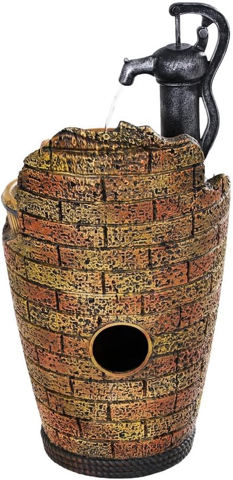 Gardeon Solar Fountain Water Feature Outdoor Cascading Hand Pump Design 80CM image number 1