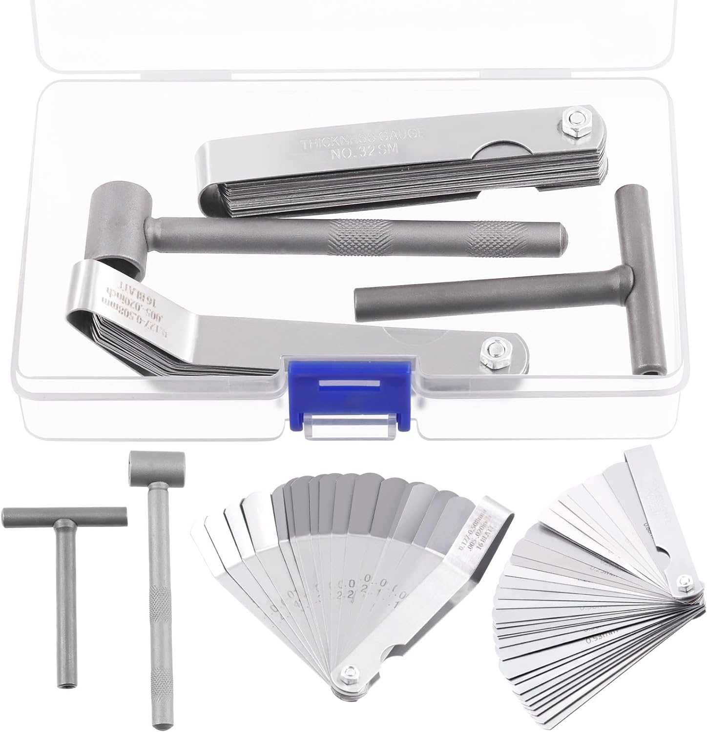 Tanstic 4Pcs Valve Adjusting Tool Kit, Motorcycle Scooter Valve Tool, Engine Valve Screw Repair Wrench, Valve Tappet Adjusting Square Hexagonal Hole Tool with Straight Offset Feeler Gauge Set image number 5