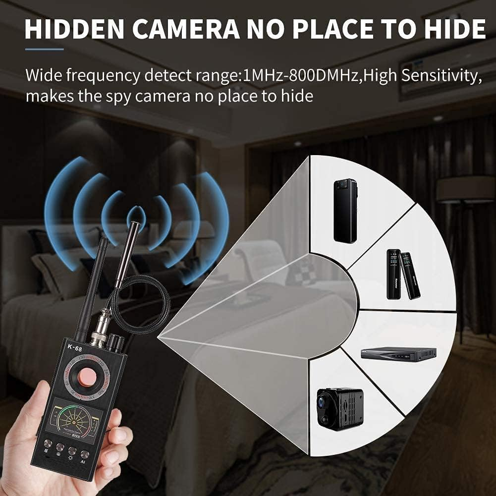 Sherry Bug Detector Upgraded anti Spy Detector & Listening Device Finder GPS & Camera Finder Hidden Camera Detector Finder Automatic Detection and Scanning - K18 image number 4