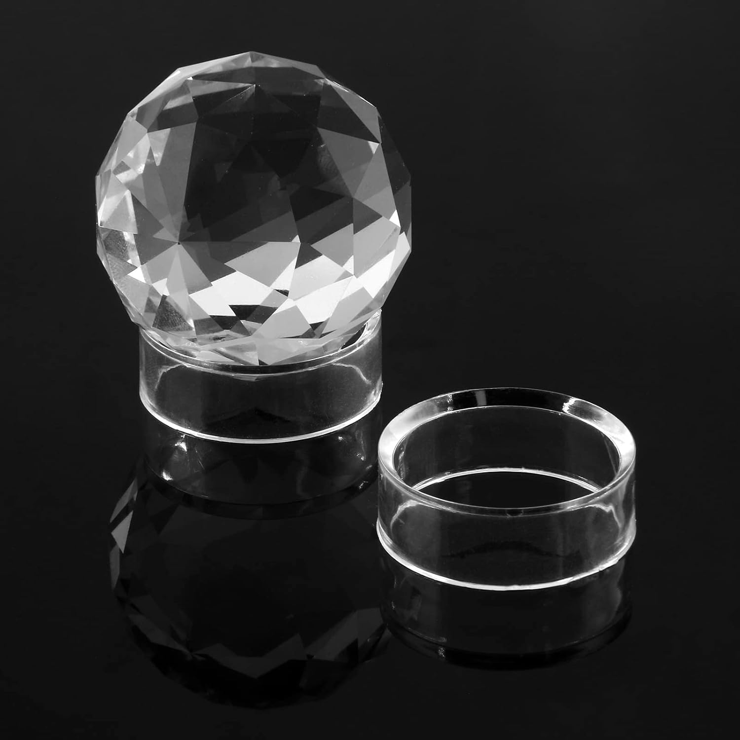 Coufce Acrylic Sphere Stand, Clear Ball Stand, round Spheres Display Stands for Golf Ball, Crystal Ball, Baseball, Softball, Marbles, (6Small+6Medium+6Large)