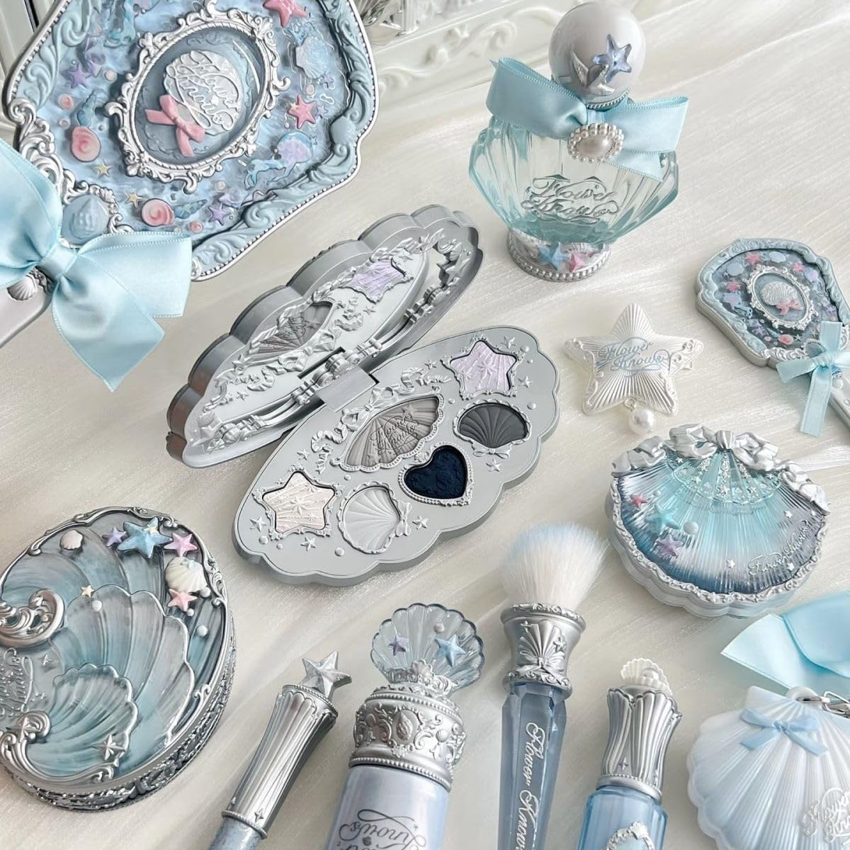 Flower Knows Shell Pearl Six-Color Eyeshadow Matte and Fine Shimmer Everyday Versatile Smooth Fit (C03) - C01 image number 6