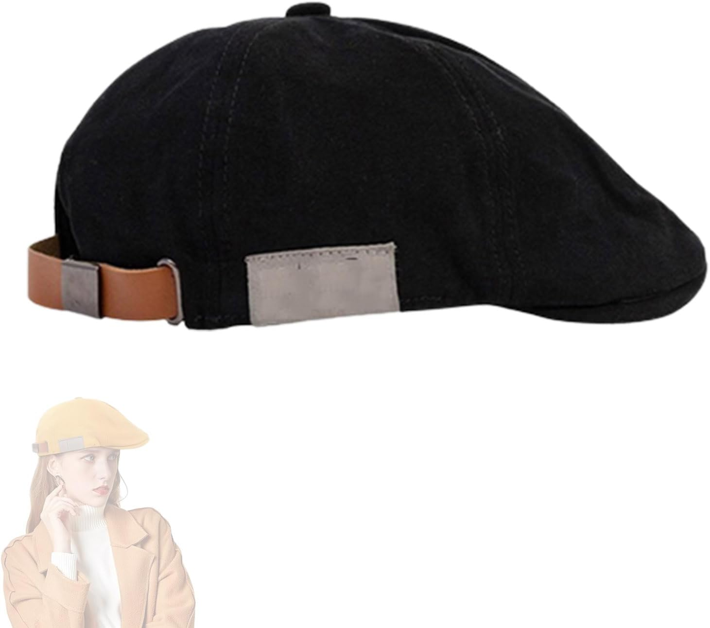 NLIADVY Retro Vintage Street Beret Cap, Fashion Adjustable Beret for Men and Women for Street Wear