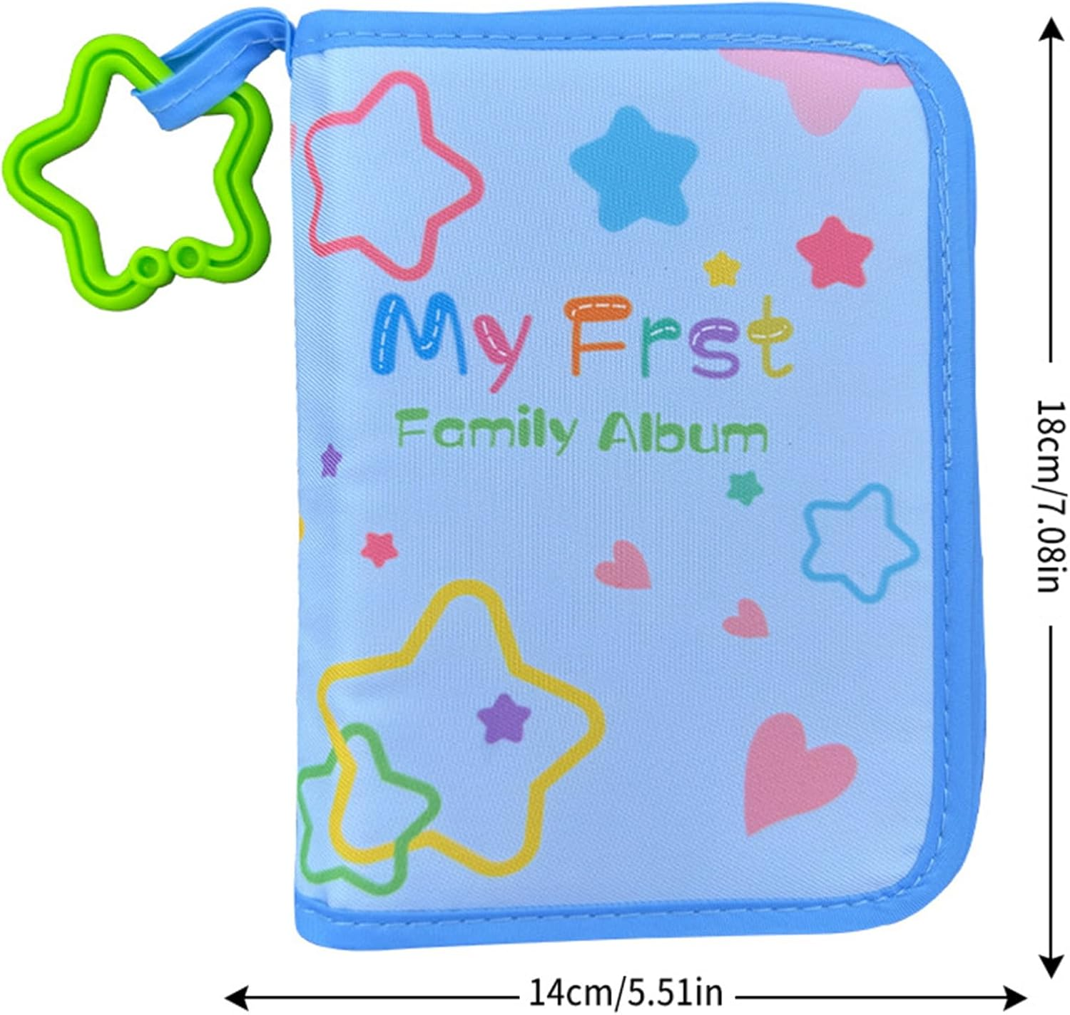 Organic Cotton Baby Photo Album Fabric Baby Book Photo Album with Latex Pendant and Safety Mirror as Memory Album - to Remember Faces Names for Children Birthday image number 5