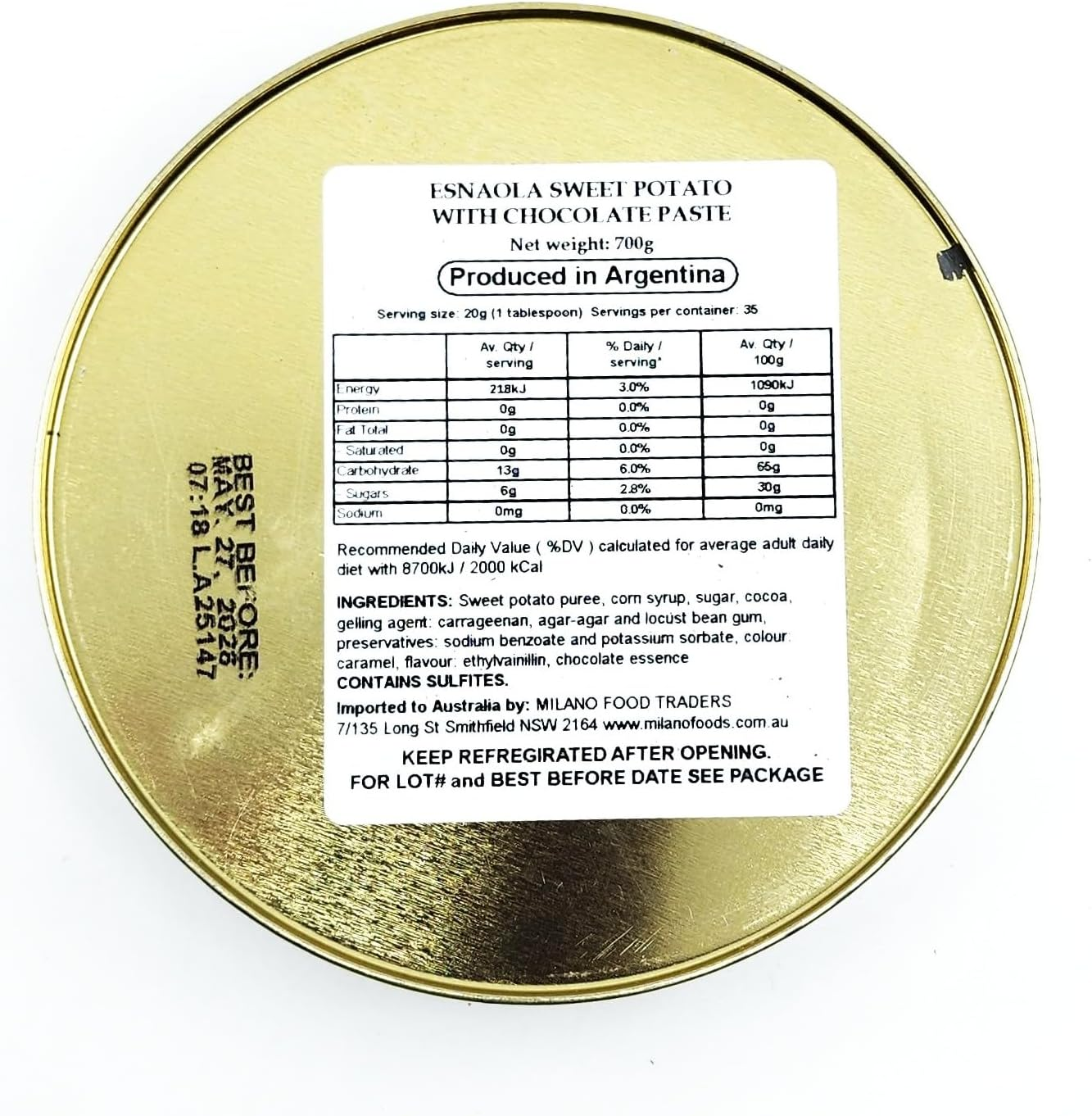 Esnaola Sweet Potato with Chocolate Paste, 700 G, Chocolate image number 2