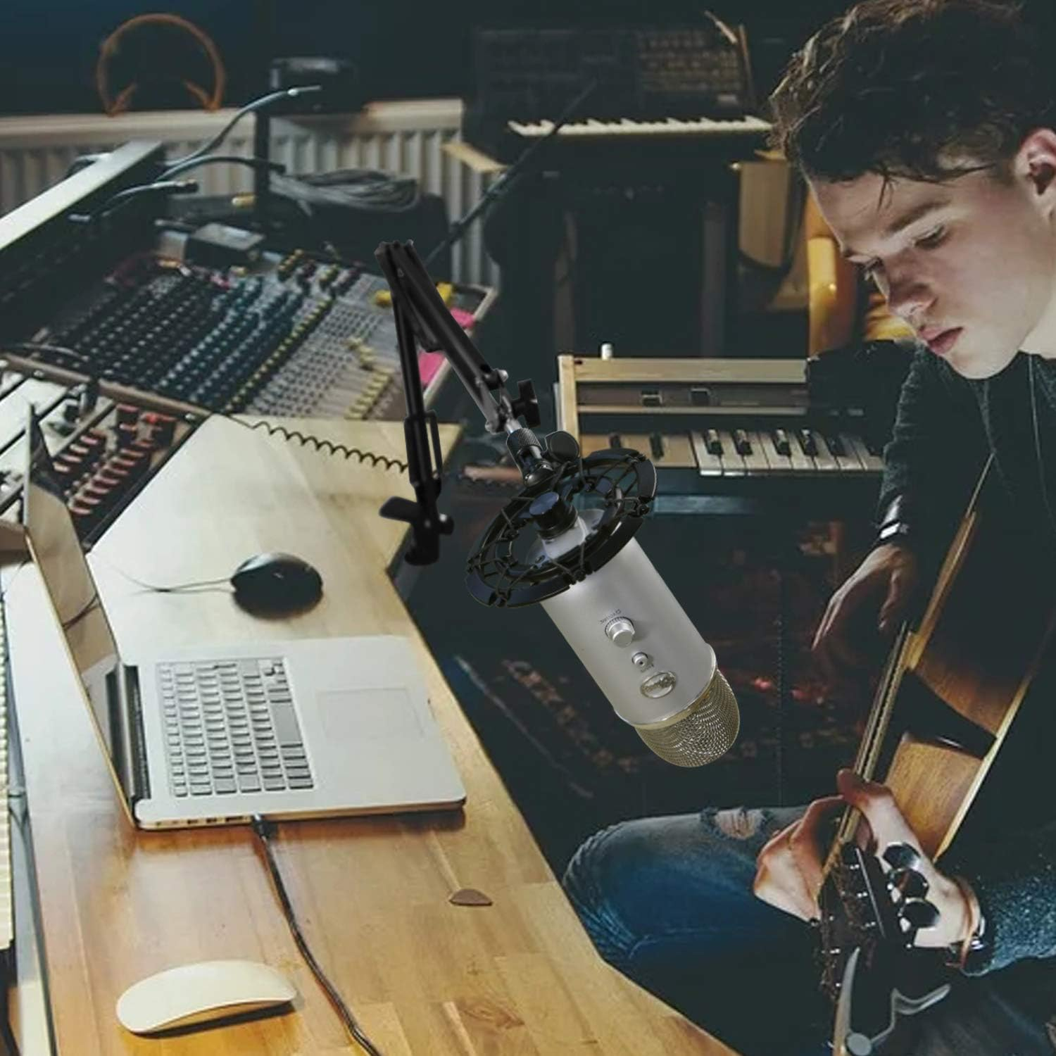 YOUSHARES Shockmount for Blue Yeti and Yeti Pro Microphone, Alloy Shock Mount Reduces Vibration Noise and Improve Recording Quality, Blue Yeti Shock Mount image number 3