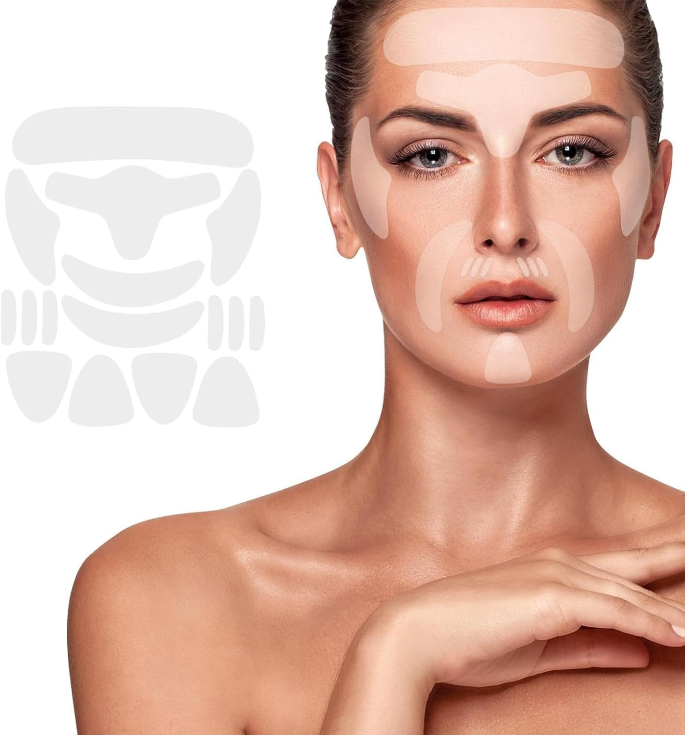 Face Wrinkle Patches - 192 Pcs Face Patches for Overnight to Reduce Forehead Wrinkles, Smile Lines, Fine Lines & Chin Wrinkles, anti Wrinkle Facial Patches for Women image number 5