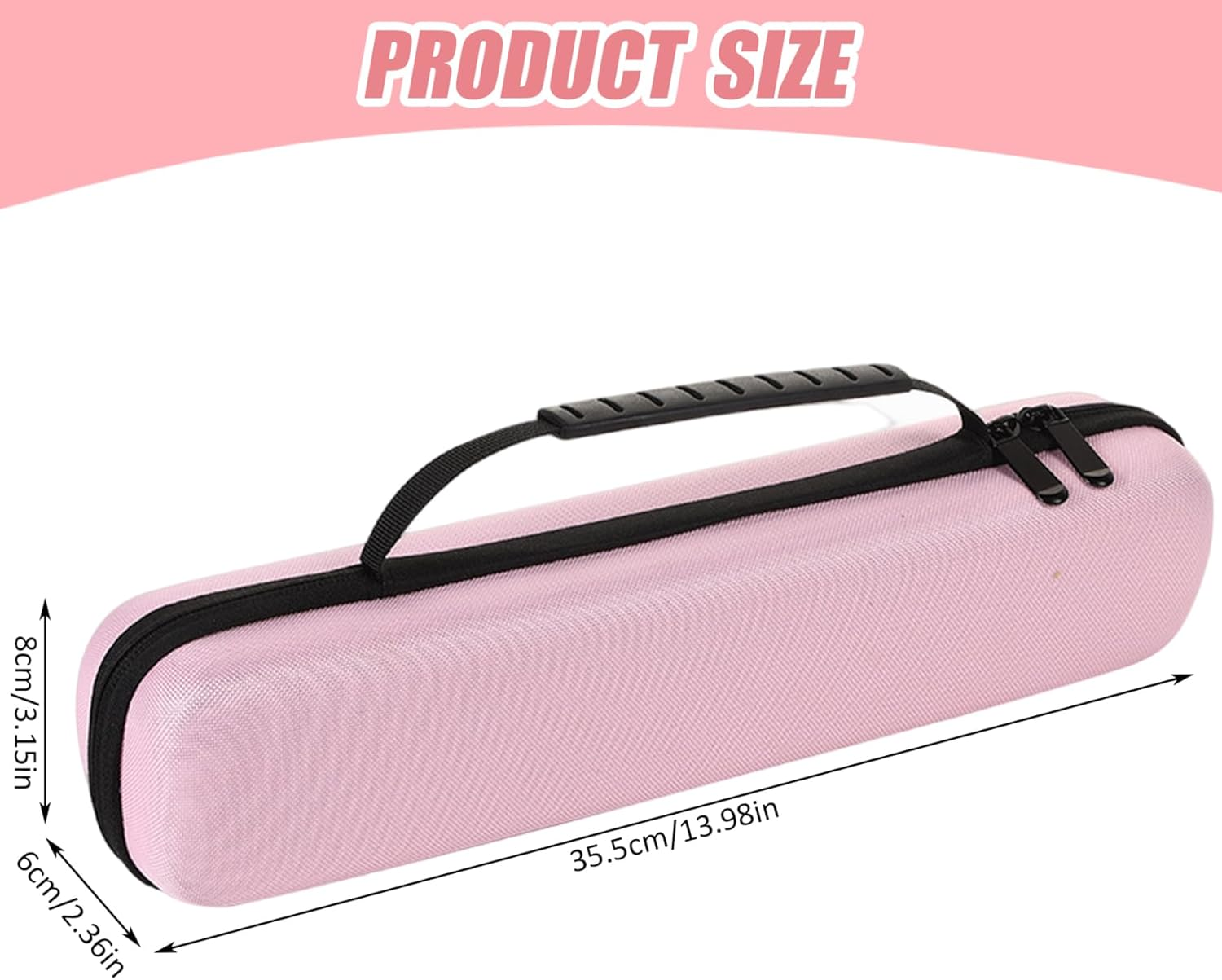 Curling Iron Travel Case, 14X2X3 Inch Portable Hair Tools Travel Bag, Oxford Cloth EVA Flannel Curling Iron Bag with Handle for Vacation, Hair Tools, Flat Case image number 3