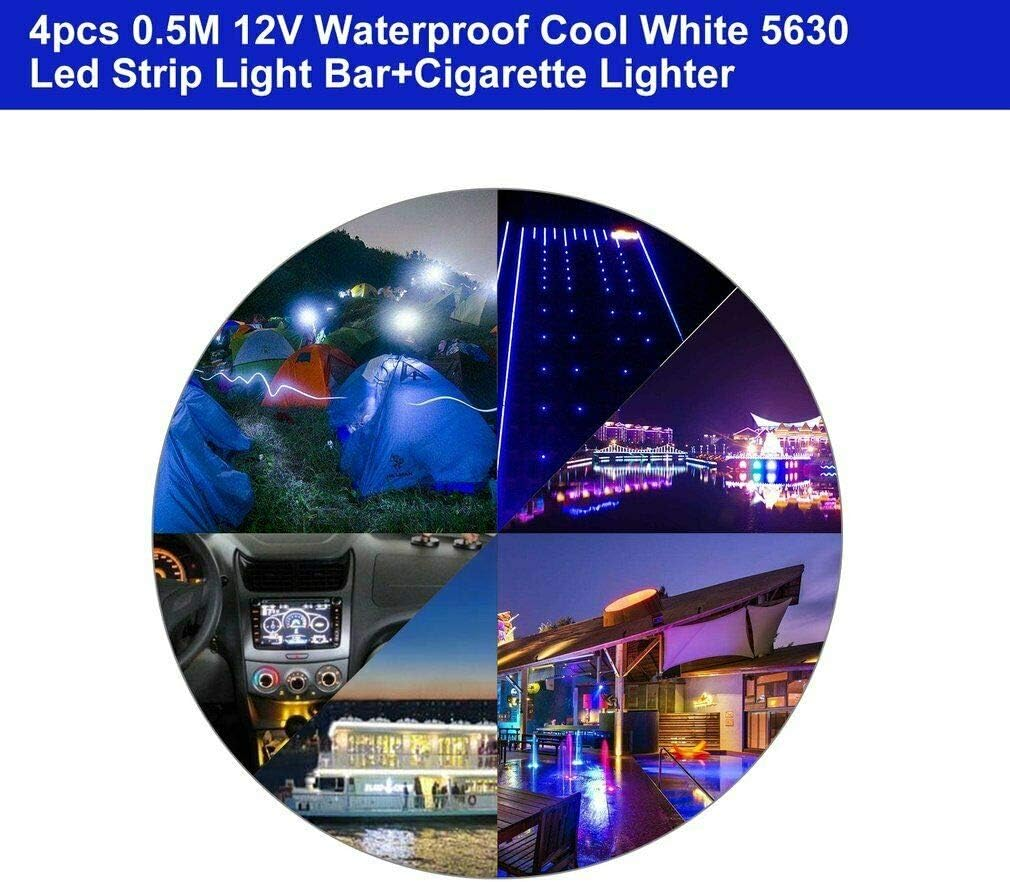 50CM Strip Light Bar Camping Boat Fishing Caravan 4WD12V 8520 LED (4PCS)