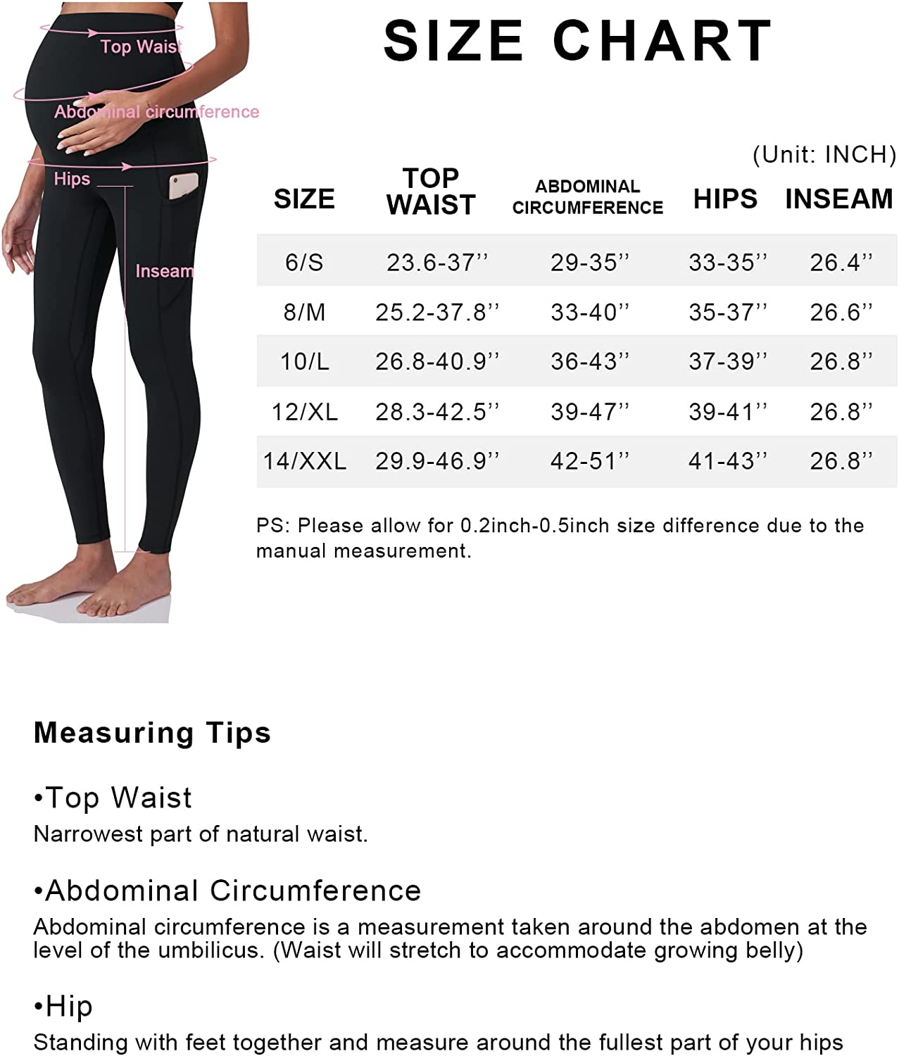 POSHDIVAH Women'S Maternity Workout Leggings over the Belly Pregnancy Yoga Pants with Pockets Soft Activewear Work Pants