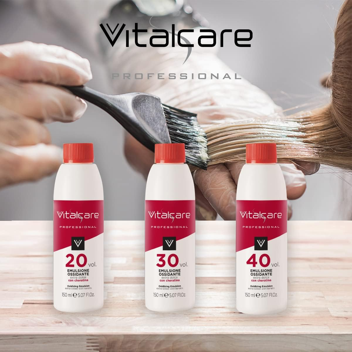 Vitalcare | 20 Volume Oxidizing Emulsion, Extra Gentle Hair Developer with Keratin, Color Reviving, Compatible with Hair Coloring Creams, 150 Ml image number 5
