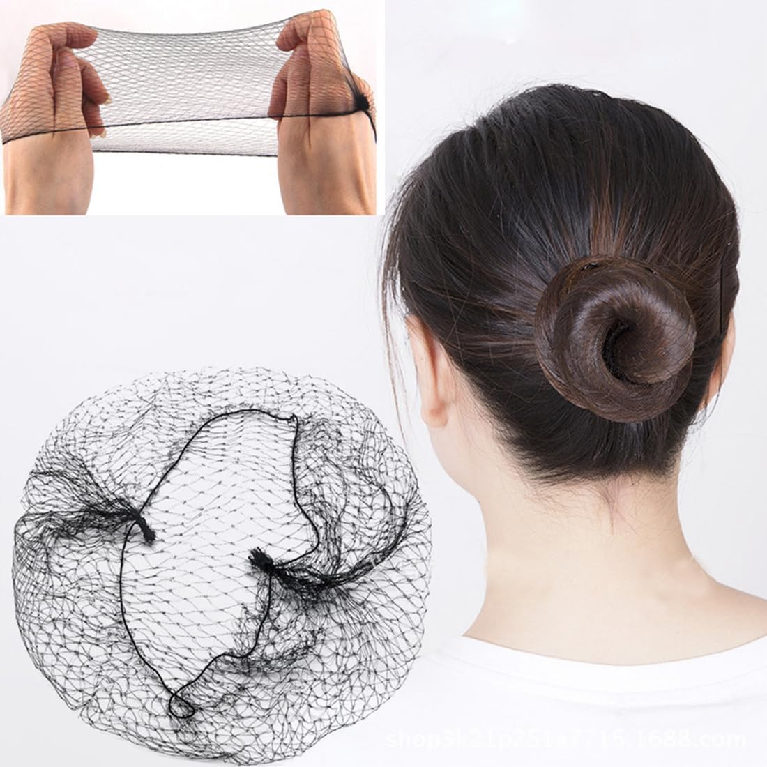 BHIPKOT 20 Hair Bands and 10 Black Hair Clips, Invisible Hair Net Hair Bands for Kids Girls and Women (Brown) image number 4