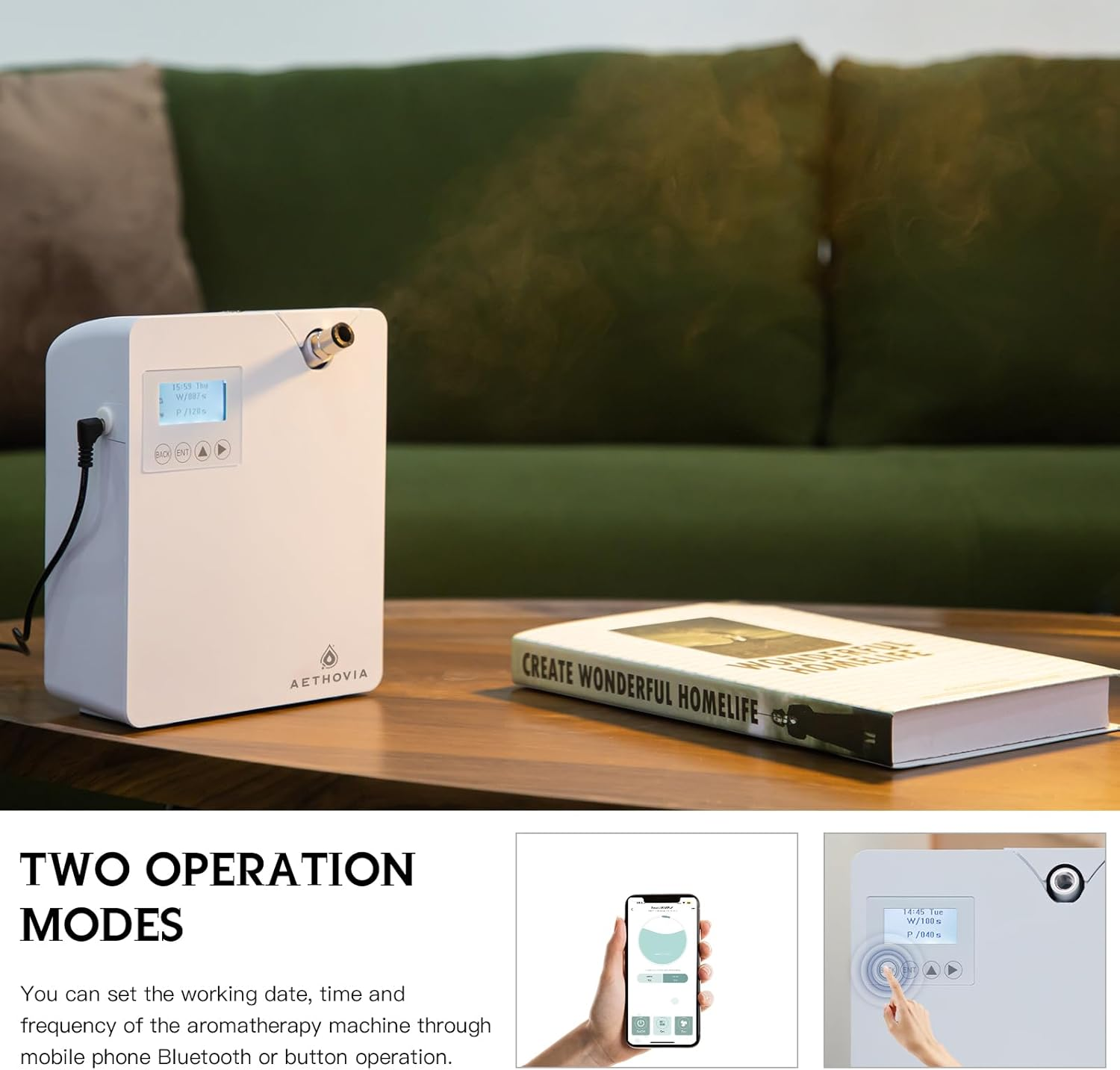 AETHOVIA Smart Scented Diffusers, Bluetooth APP Control Scent Air Diffuser, Cover up 400M&sup3; HVAC Waterless Aroma Device for Home, Office, Spa image number 6