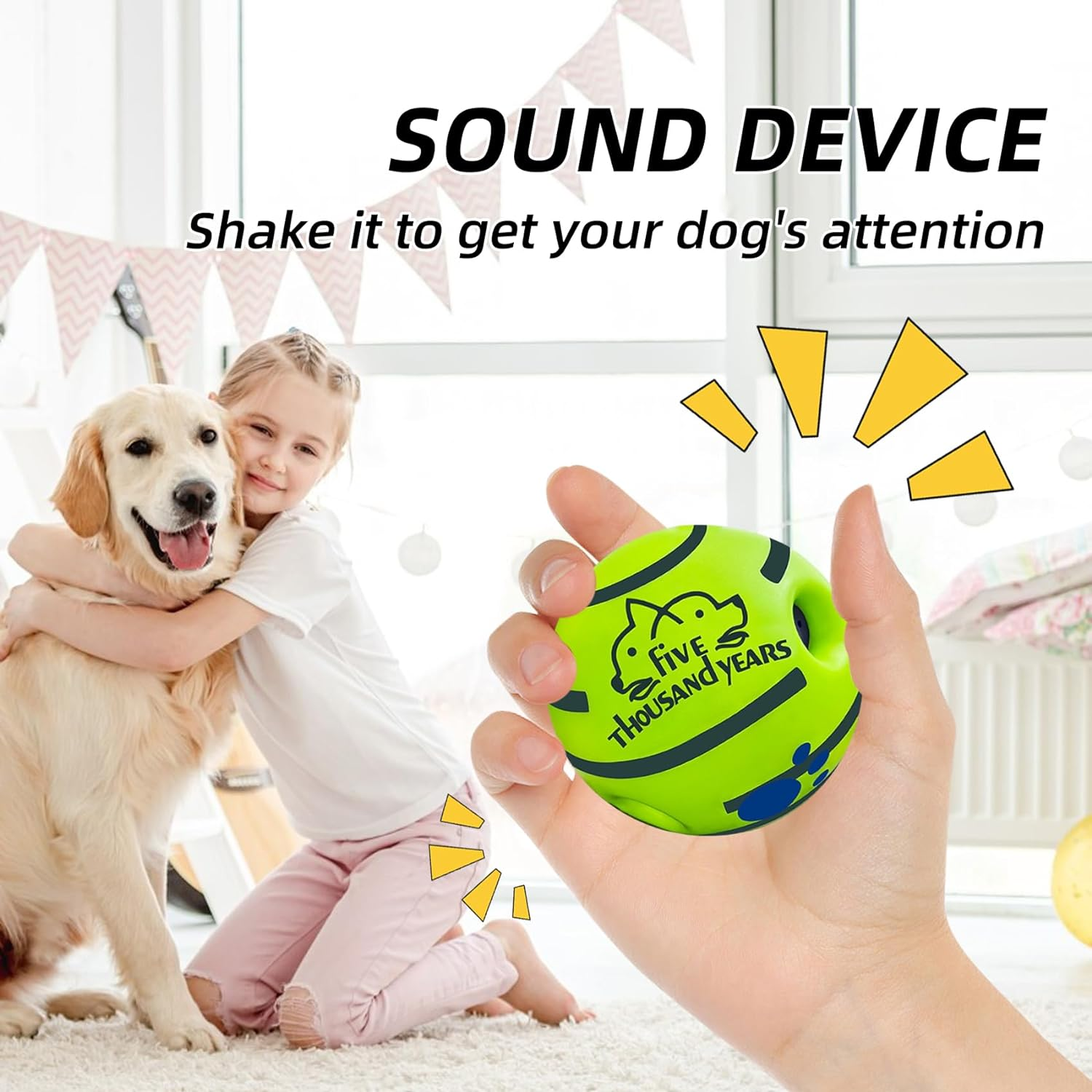 2 PCS Dog Toys for Aggressive Chewers, Elastic Rubber Dog Toy Ball for Medium Large Dog, Interactive Fetch Dog Toys, Indestructible Squeaky Dog Balls image number 4