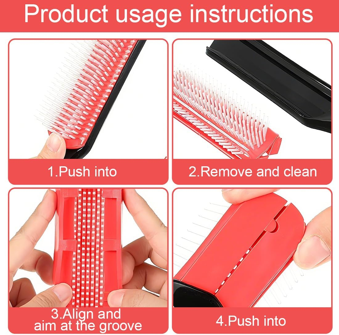 LQIOACU 1 Piece Hair Brush without Pulling, Comb Hair Brush for Tangle Curls, for Wet or Dry Curly Hair, 9-Row Brush for Detangling, Separating and Shaping image number 2