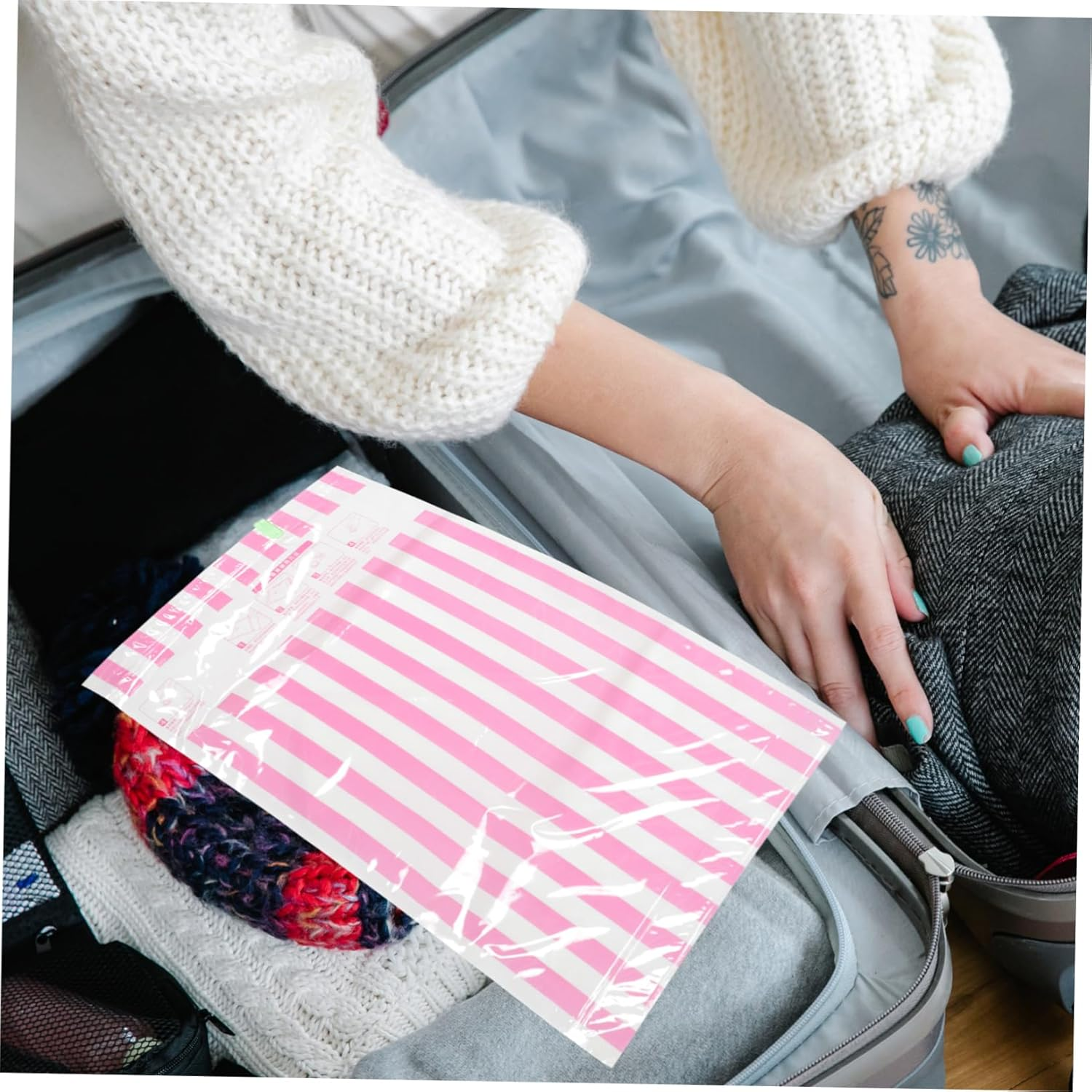 STOBAZA 10Pcs Vacuum Compression Bags for Travel Space Saving Storage Bags Packing Compression for Clothes Garment Travel Clothes image number 6