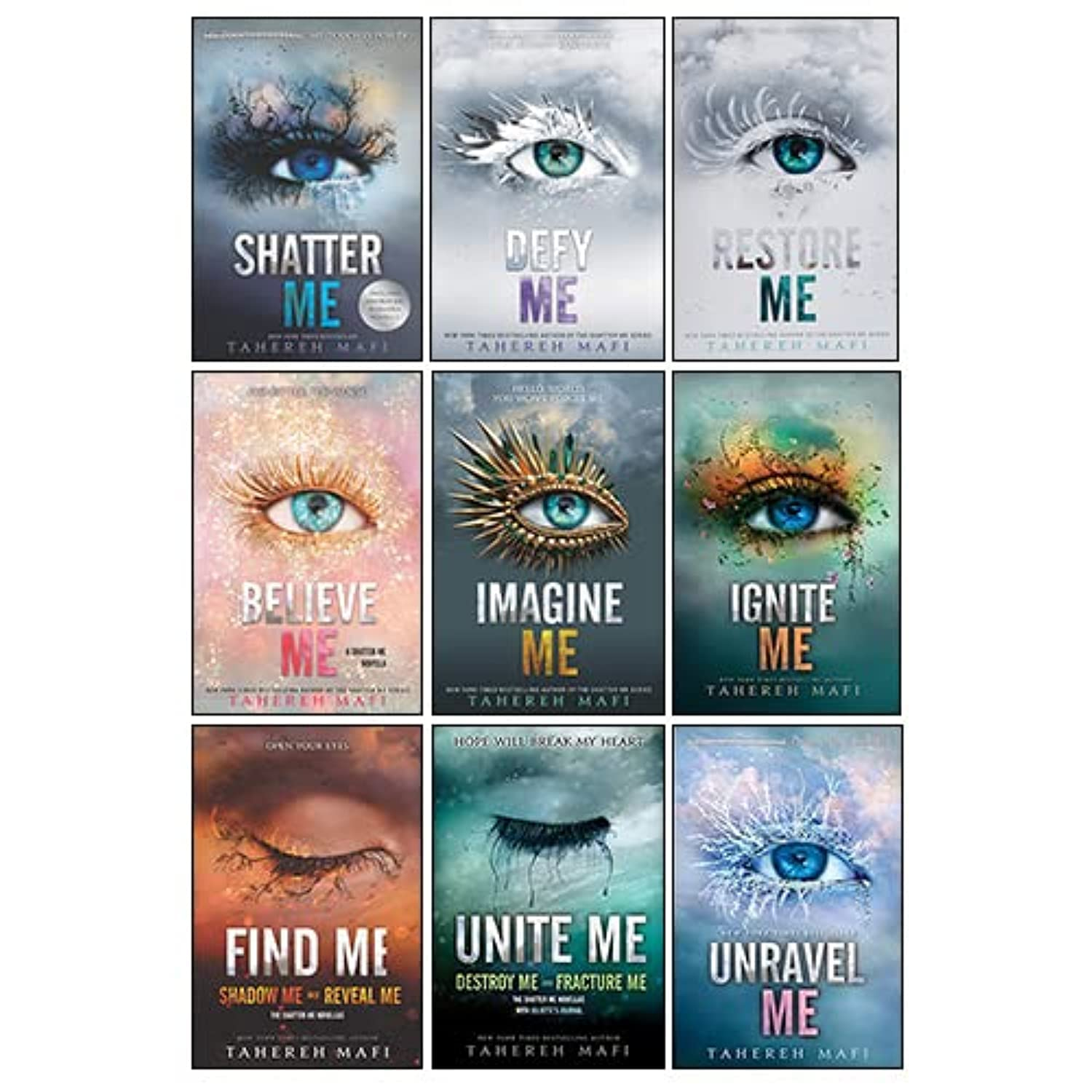 Shatter Me Series Collection 9 Books Set by Tahereh Mafi(Unite Me, Believe Me, Imagine Me, Find Me, Unravel Me, Unravel Me, Defy Me, Restore Me, Ignite Me) image number 1