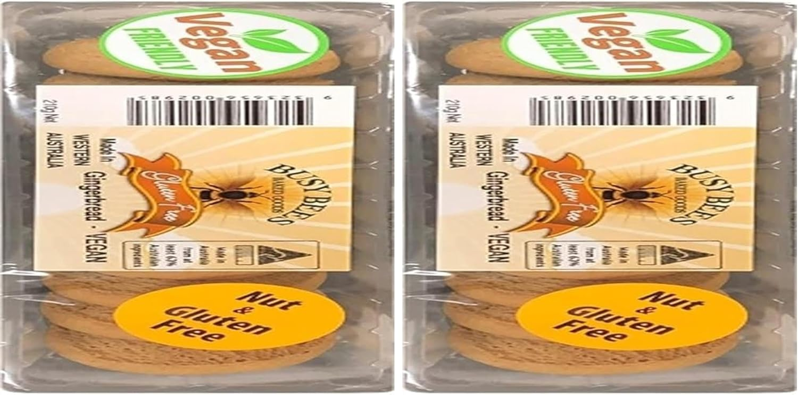 Busy Bees Gluten Free Gingerbread Biscuits 210 G (Pack of 2)