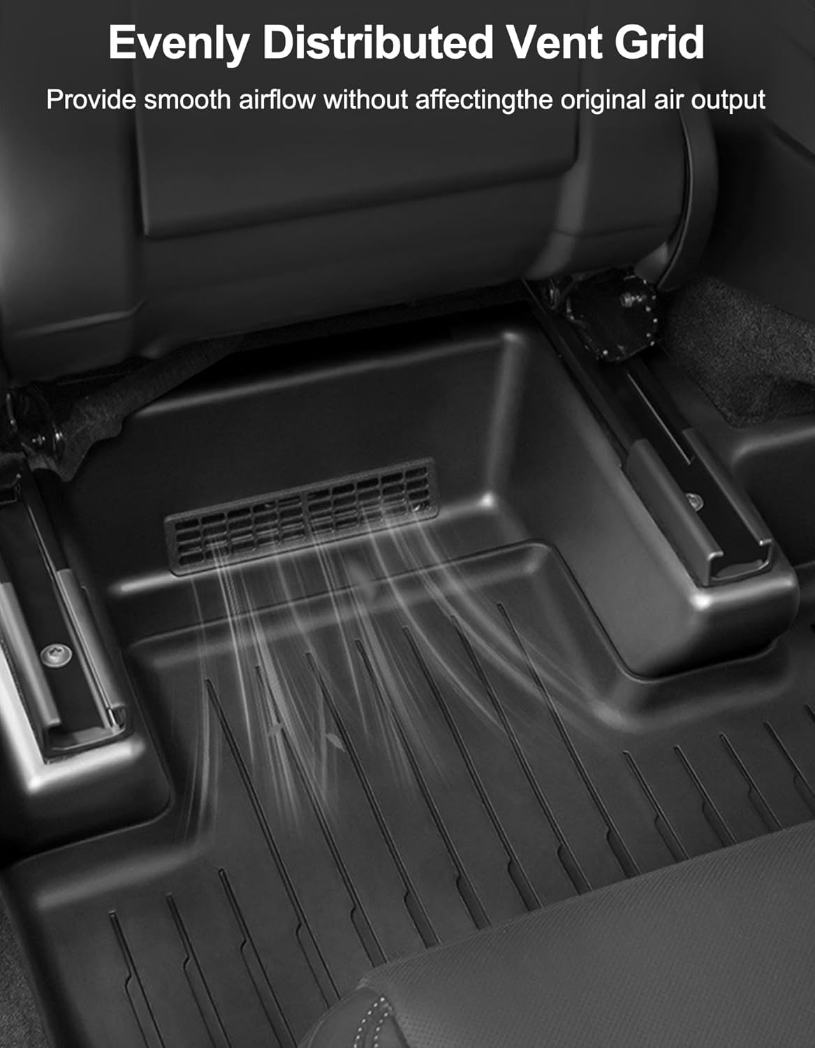 Foor Mats Kits for Tesla Model Y Juniper 2025 2026 Front Seat Slide Rail Cover Underseat Edge Protector TPE Seat Track Kick Mat Full around Wrap Case Shells Accessories (Black) image number 3