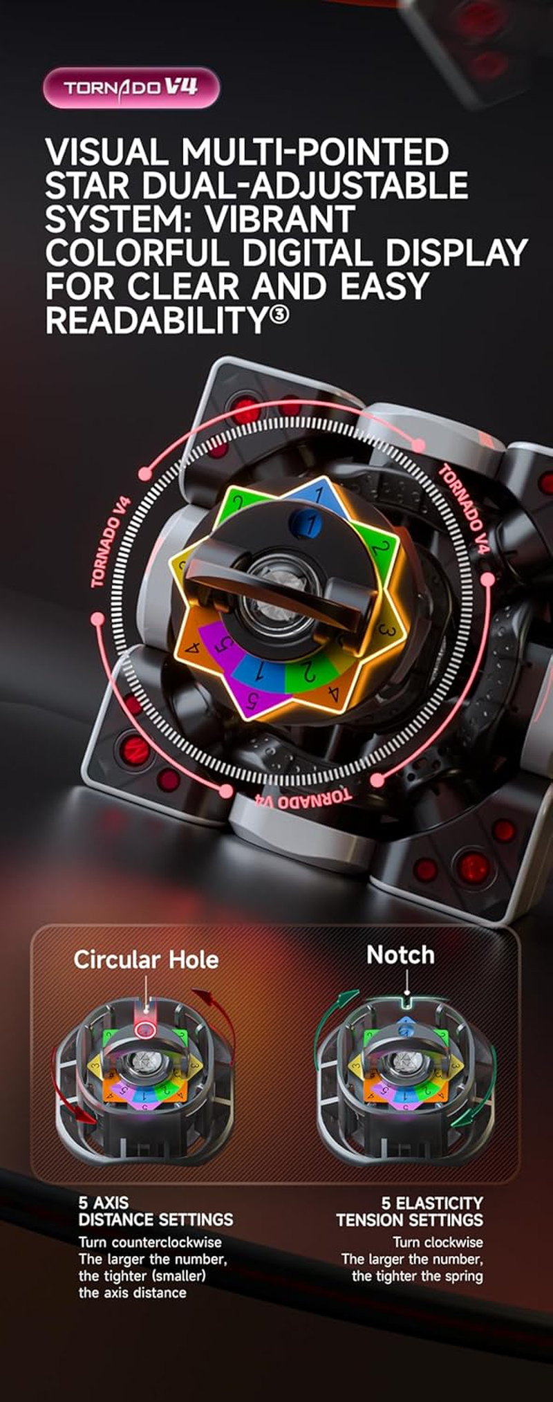 Cubershop QY X Man Tornado V4 M Pioneer UV Coated (With Adjustable Maglev), 2024 Top Config. 3X3 Magnetic Speed Cube, 3-Mag. Edge Positioning, Super Smooth and Fast, V4M Magic Cloth UV Glossy