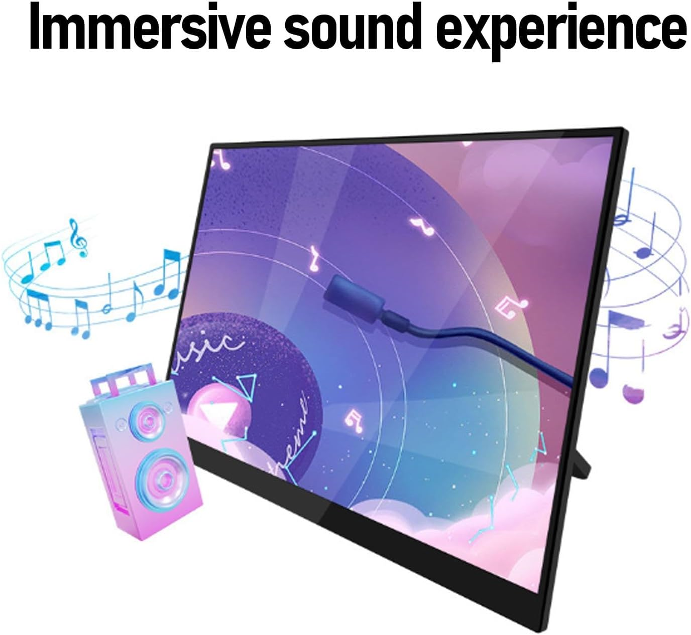 16 4K 120Hz Portable Monitor, HDR Display with Dual USB-C & Minihdmi, Built-In Speakers, Low Blue Light Eye Care Screen for Laptop/Gaming/Office image number 3