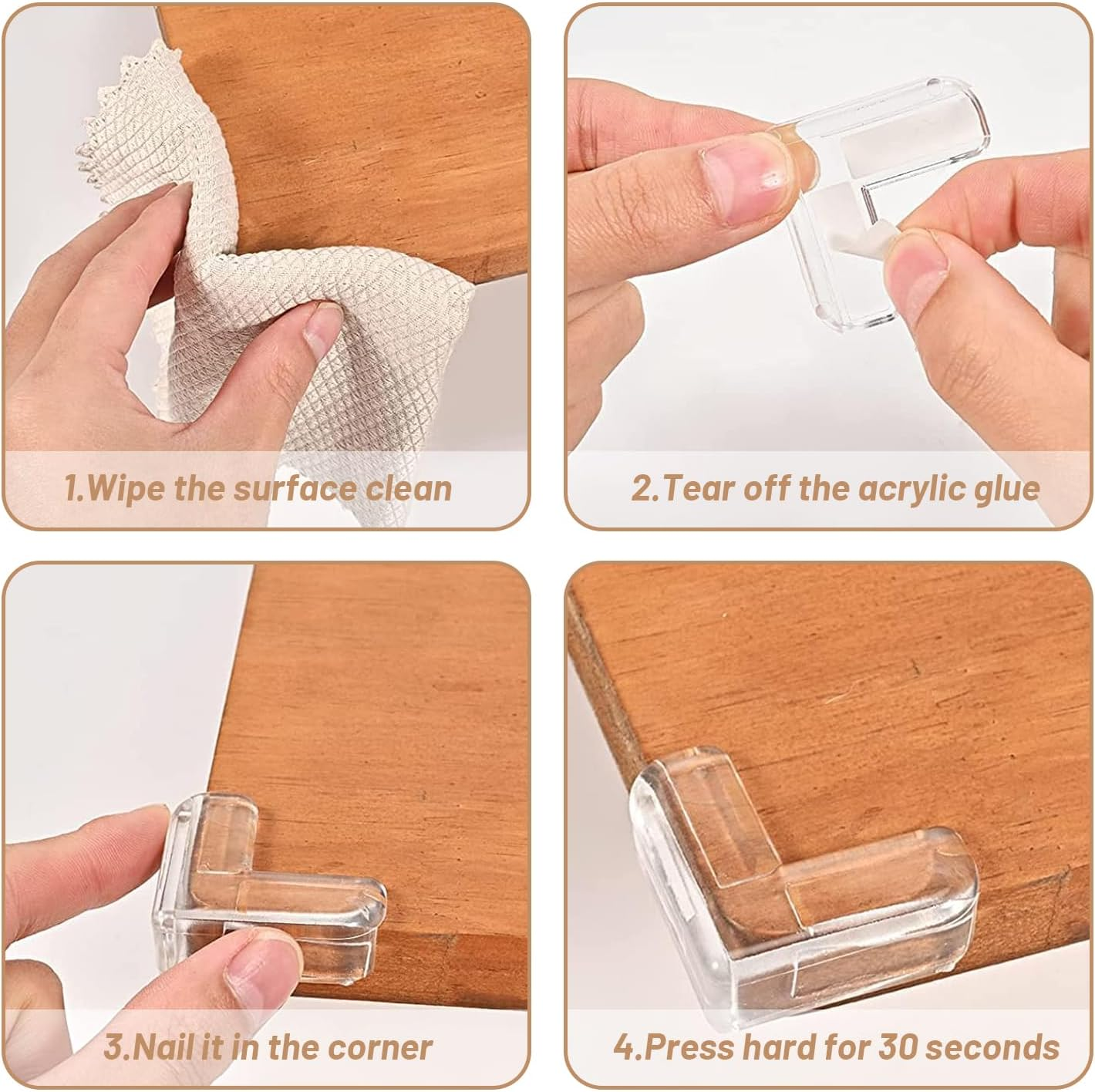 Topbine 30 Pack Furniture Table Corner Protectors,Corner Protector Guards for Furniture against Sharp Corners,Soft and Transparent Corner Bumpers to Proof Corners and Edges(15L + 15T)