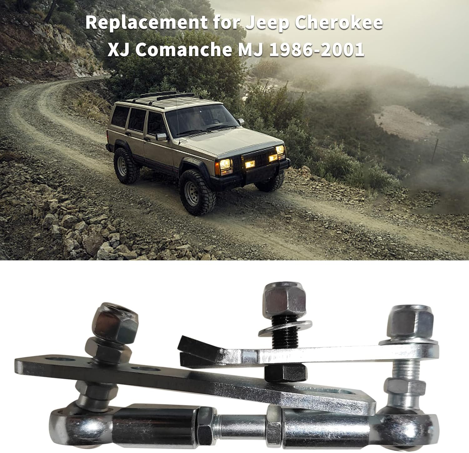 BERZO Transfer Case Linkage Kit, Stainless Steel Transfer Case Linkage Kit Replacement for Jeep Cherokee XJ Comanche MJ 1986-2001 image number 1