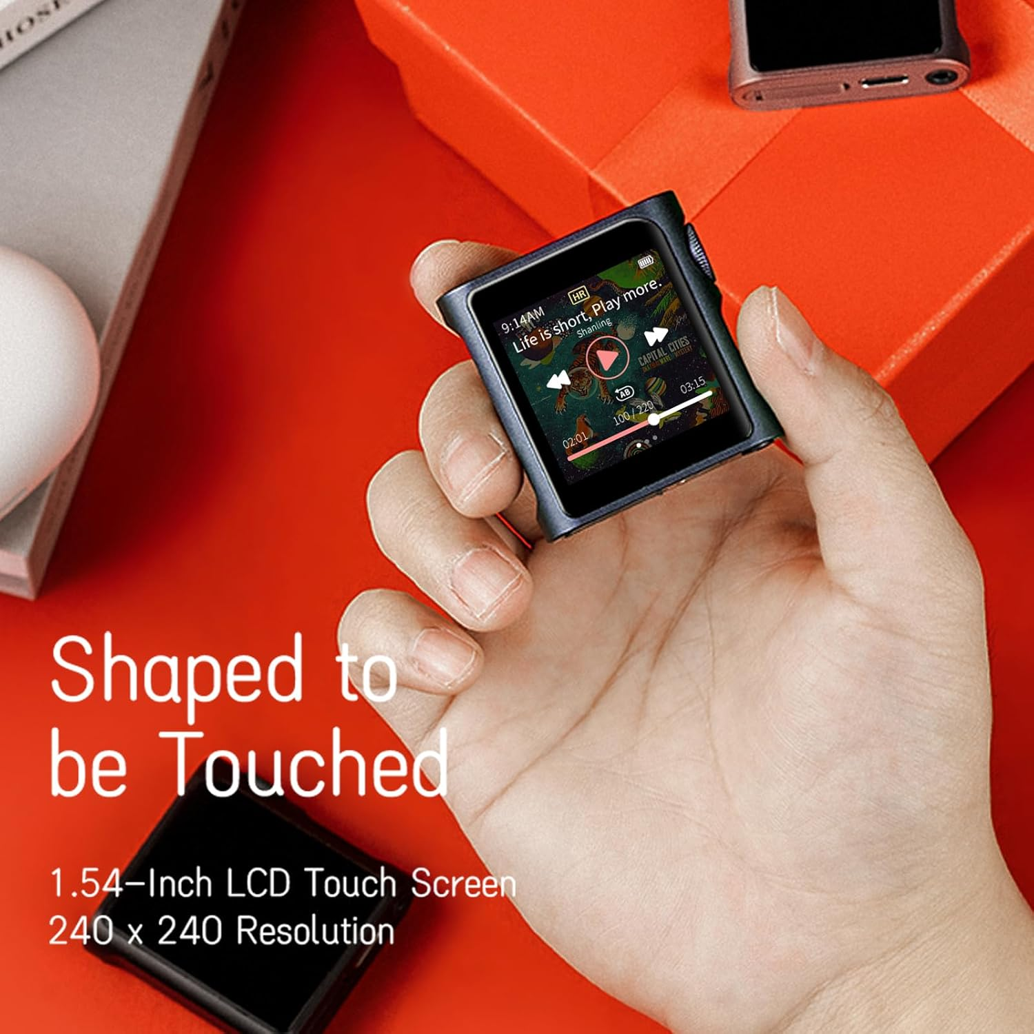 SHANLING M0 Pro MP3 Player，Hi-Res Portable Music Player with Bluetooth，Digital Audio Player 1.54&rdquo; HD Touch Screen up to 15 Hour Battery Bluetooth and USB Type-C Dongle 3.5Mm Jacks（Sliver） image number 4