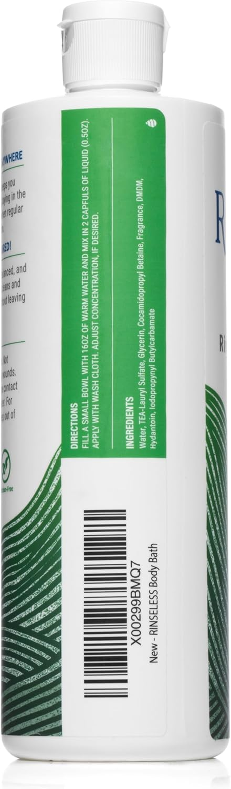 Rinseless Body Bath Wash 16 Oz | Waterless Non Rinse Concentrated Formula Makes 16 Sponge Baths (Pack of 2) image number 4