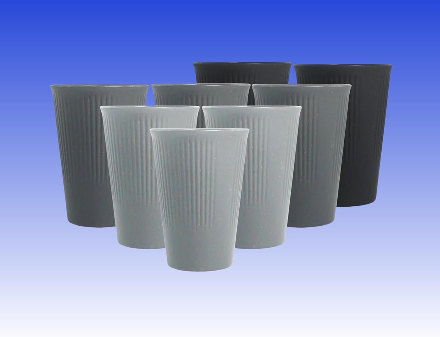 8 Pack Wheat Straw Cups Reusable Drinking Cups, Durable & Lightweight, Perfect for Home, Office, Camping, and Outdoor Use Dishwasher Safe (Black,Gray) - Pink,Green,Blue,Beige image number 6