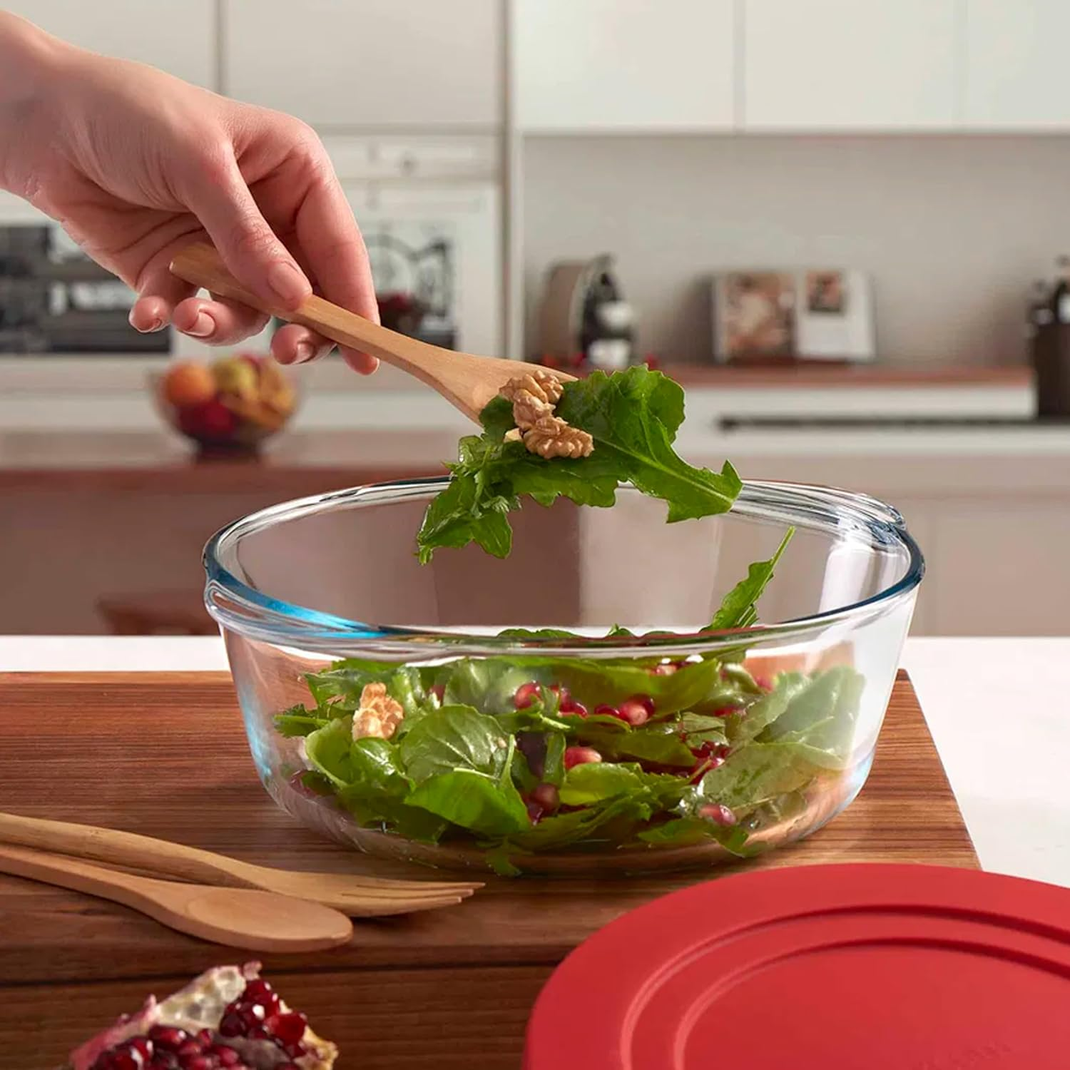 Ums 2.2 Quart Glass Baking Dishes for Oven, Food Storage Containers with Lids, Glass Storage Containers with Lids, Meal Prep Containers, Salad Container for Lunch, Casserole Dishes for Oven image number 4