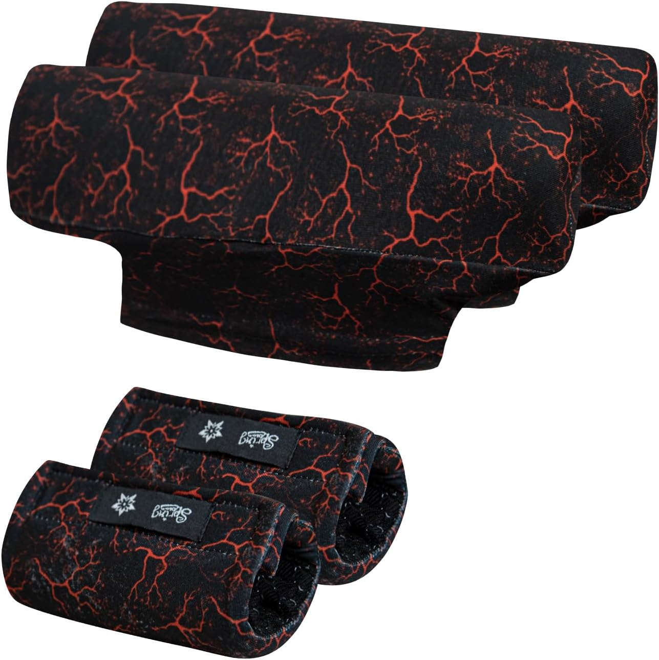 SPRING SEAON Universal Underarm Crutches Pads with Hand Grips, Silicone Contoured Grip, Black, Crutch Accessories