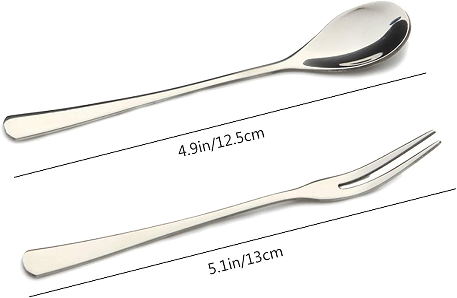 VANRA 5.3In 4-Piece Tea Spoons Set 18/10 Stainless Steel Coffee Appetizer Dessert Spoon Serving Spoon Teaspoon Silver Flatware Set image number 3