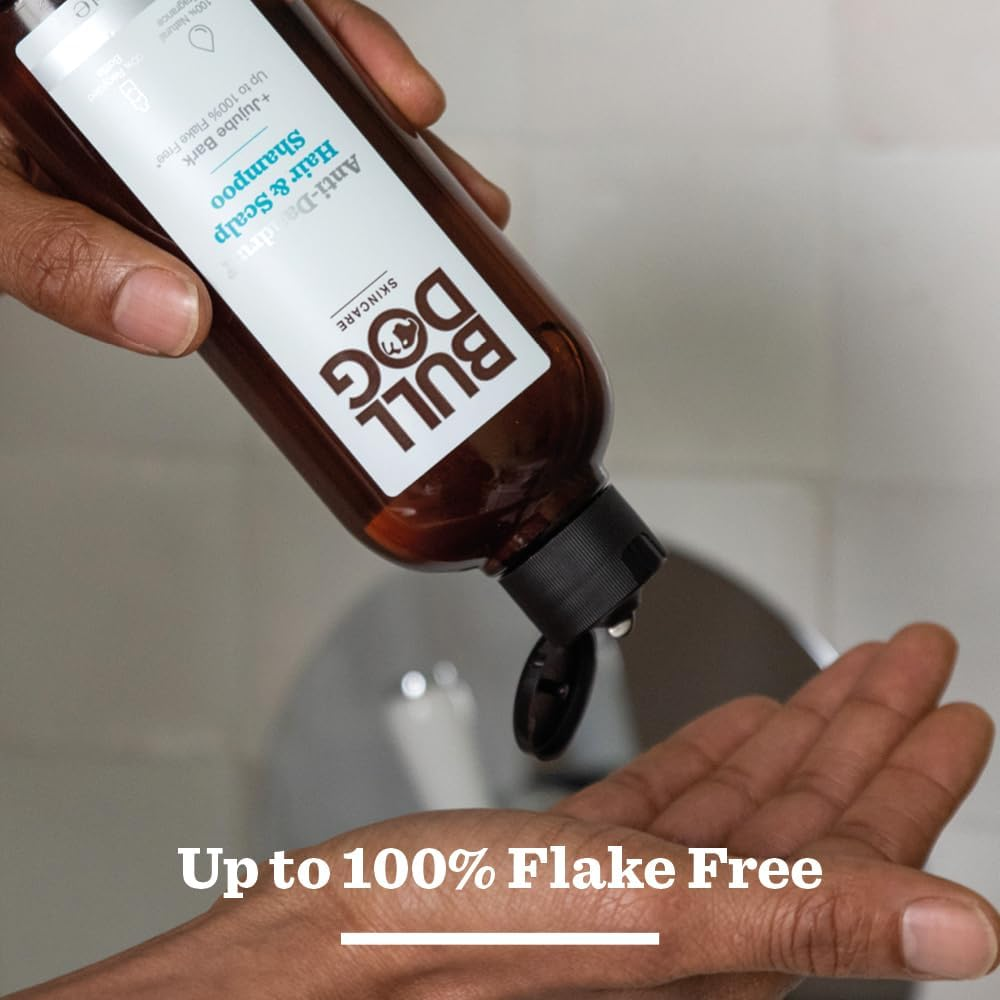 Bulldog Skincare for Men - Anti-Dandruff Hair & Scalp Shampoo 300Ml, with Jujube Bark, 100% Natural Fragrance, Recycled Bottle, Vegan, Dandruff-Relief, Cleanse & Soothe image number 1