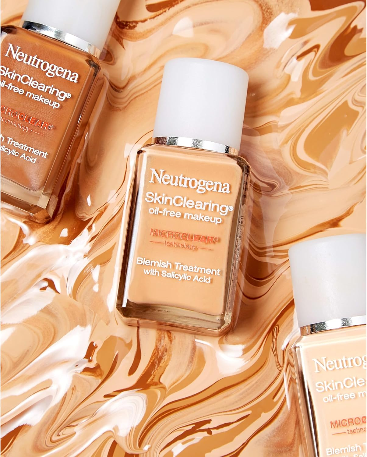 Neutrogena Skinclearing Makeup, 20 Natural Ivory, 1 Fl. Oz. - 020 Natural Ivory image number 2