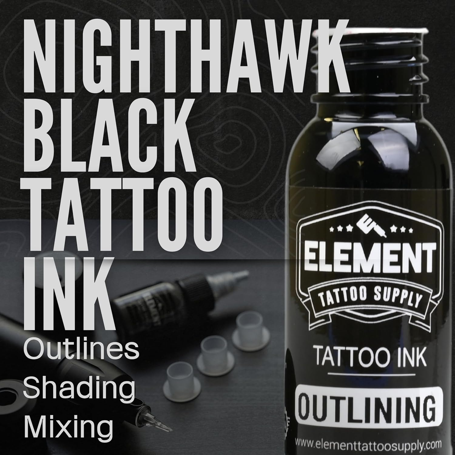 Element Tattoo Supply Tattoo Ink Set Black White Professional Solid Color for Human Skin Tattooing, Outlines, Shading, Blending, Mixing Color Supply for Artists 1Oz Bottle image number 6