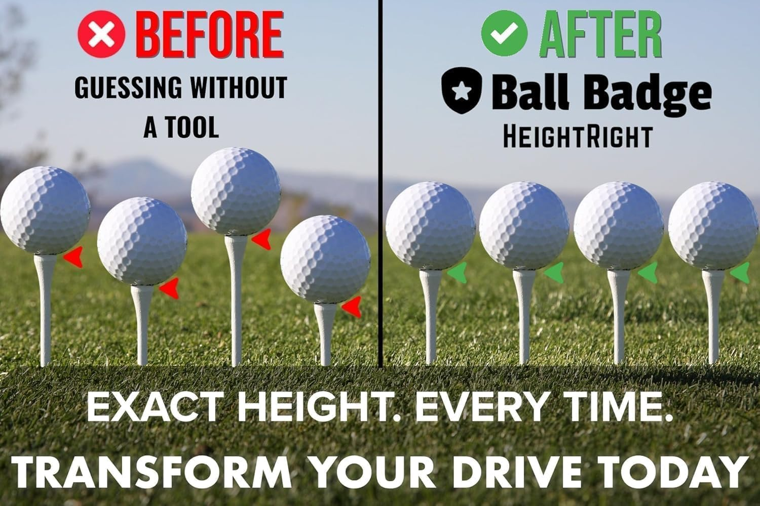 Ksngtixe 1PC Golf Tee Height Tool, Adjustable Tee Lifter & Swing Trainer for Driving Range, Chipping & Bunker Practice, 1.26X2.8X0.59 Inches Compact Design, Consistent Ball Setup Aid