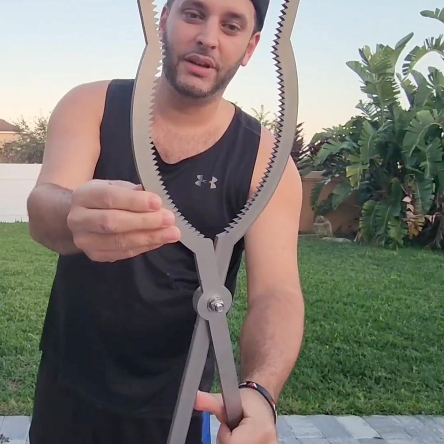 40" Fire Tongs Firewood Grabbers, Stainless Steel Large Fire Pit Tool Indoor Fireplace Outdoor Bonfire Campfire Backyard Deck Camping Log Grabbers Tool image number 3