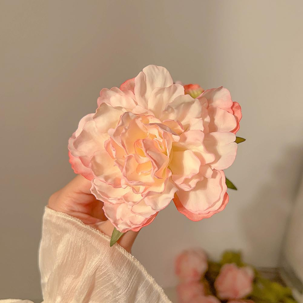 3Pcs Peony Hair Clips Artificial Flower Hair Pins Flower Hair Barrette Accessories Bohemian Flower Hairpin for Party Beach Wedding image number 4