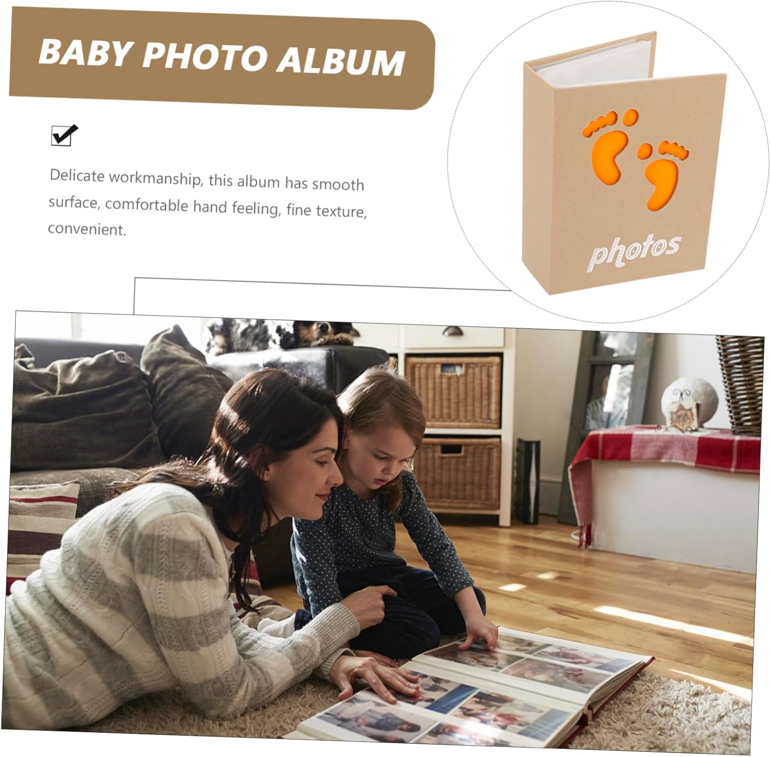 Photo Album with Durable Material Cute Memory Holder for Newborn Girl Keepsake for Birthdays Anniversaries Milestones image number 1