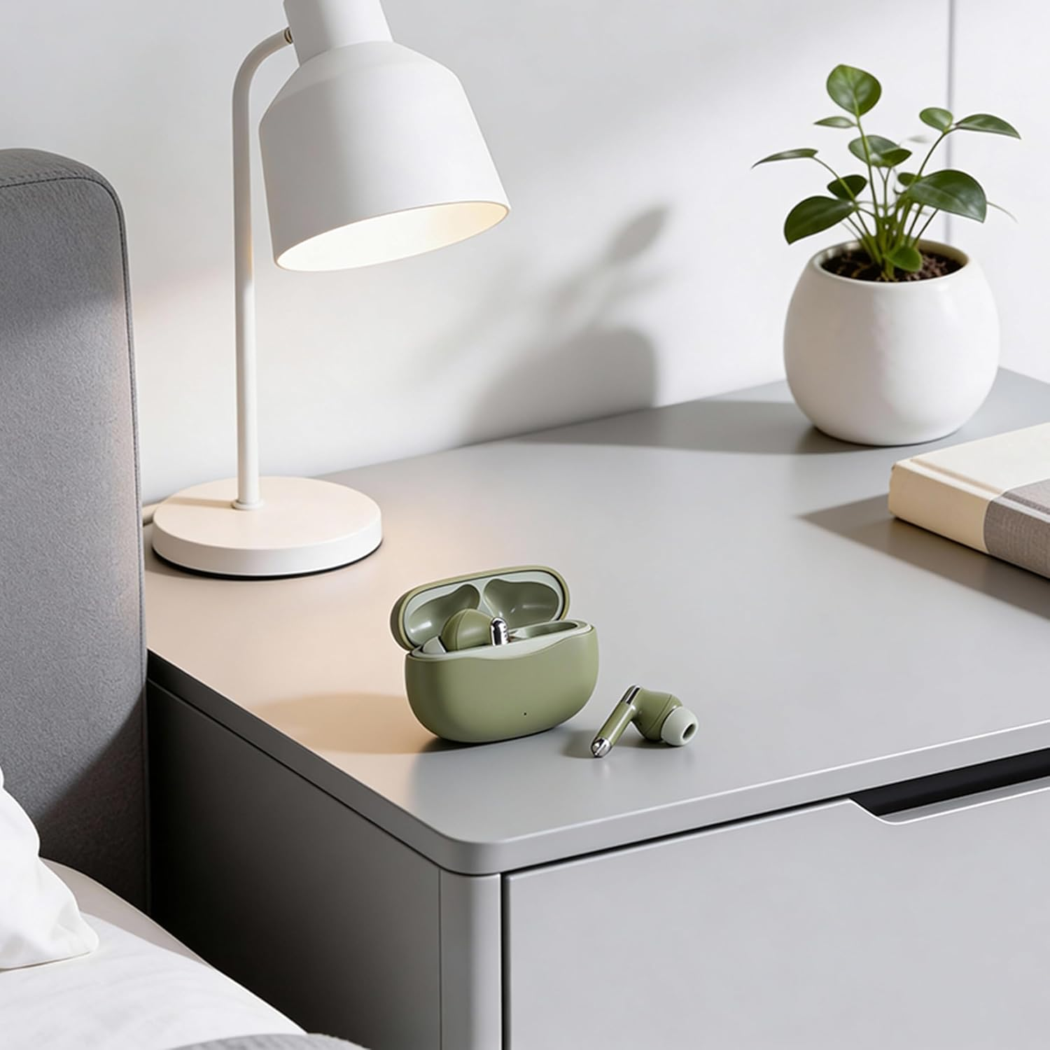 Intempo Noise Cancelling Earbuds - Wireless Bluetooth, 22 Hours Playtime, Noise Cancelling, Touch Control, Additional Ear Tips, Type-C Charging Cable, Green image number 2