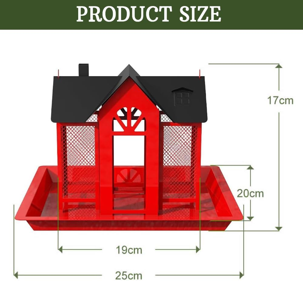 Bird Feeders for Outside,Hanging Bird Feeder House with Triple Feeding Stations,Large Capacity Mesh Wild Bird Feeder,For Attracting Wild Birds like Cardinals,Sparrows,Finches image number 1