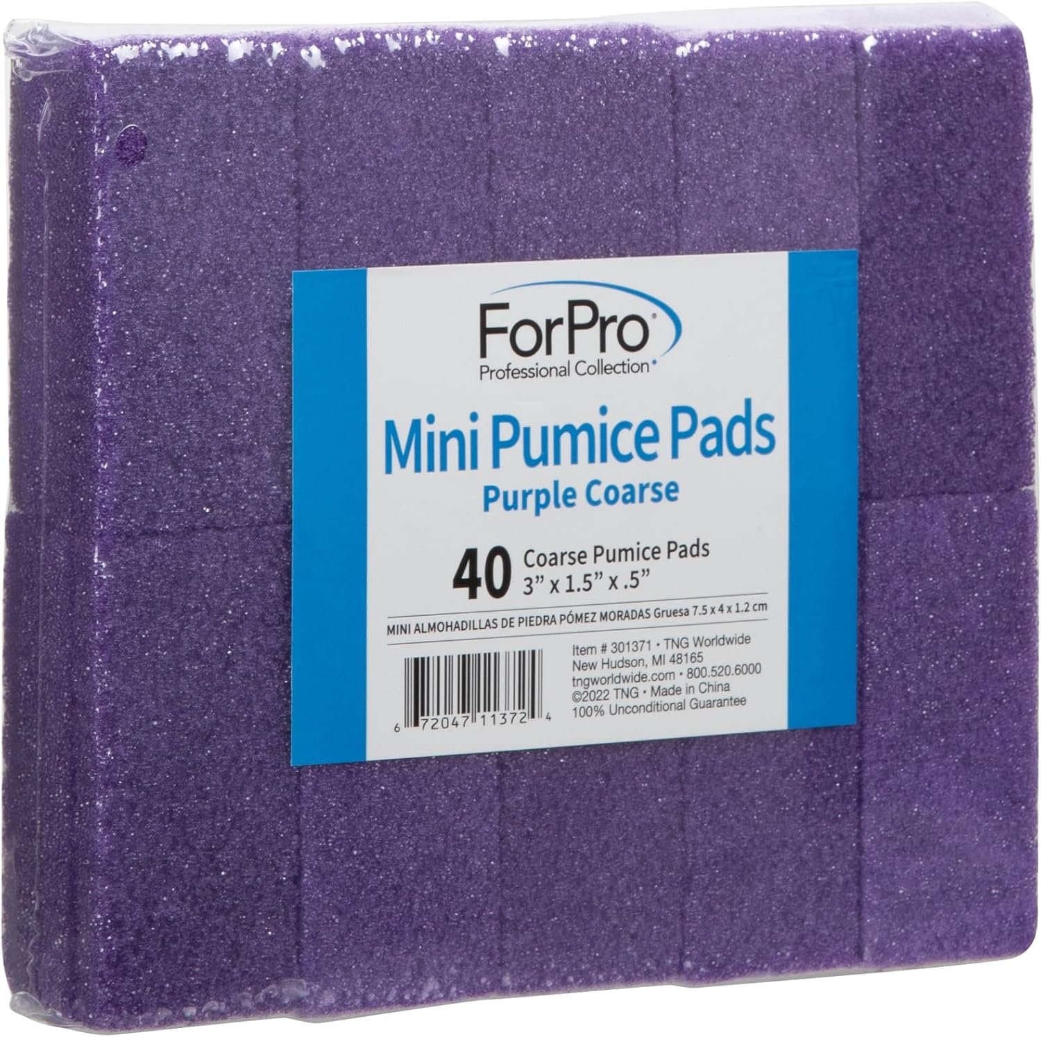 Forpro Professional Collection Super Duper Mini Pumice Bars, Disposable Pumice Bars, Coarse Grit, 3&rdquo; L X 2&rdquo; W, Purple, 40-Count