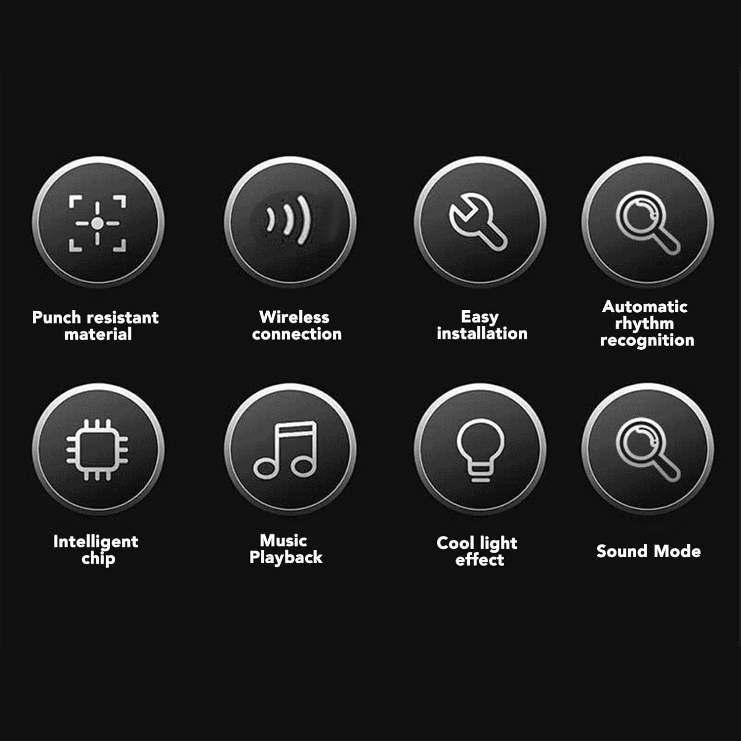 Music Boxing Machine, Wall Mounted Boxing Game with Gloves, Intelligent Punching Target, Adjustable Wall Mounted Boxing Punching Training Target with Gloves image number 4