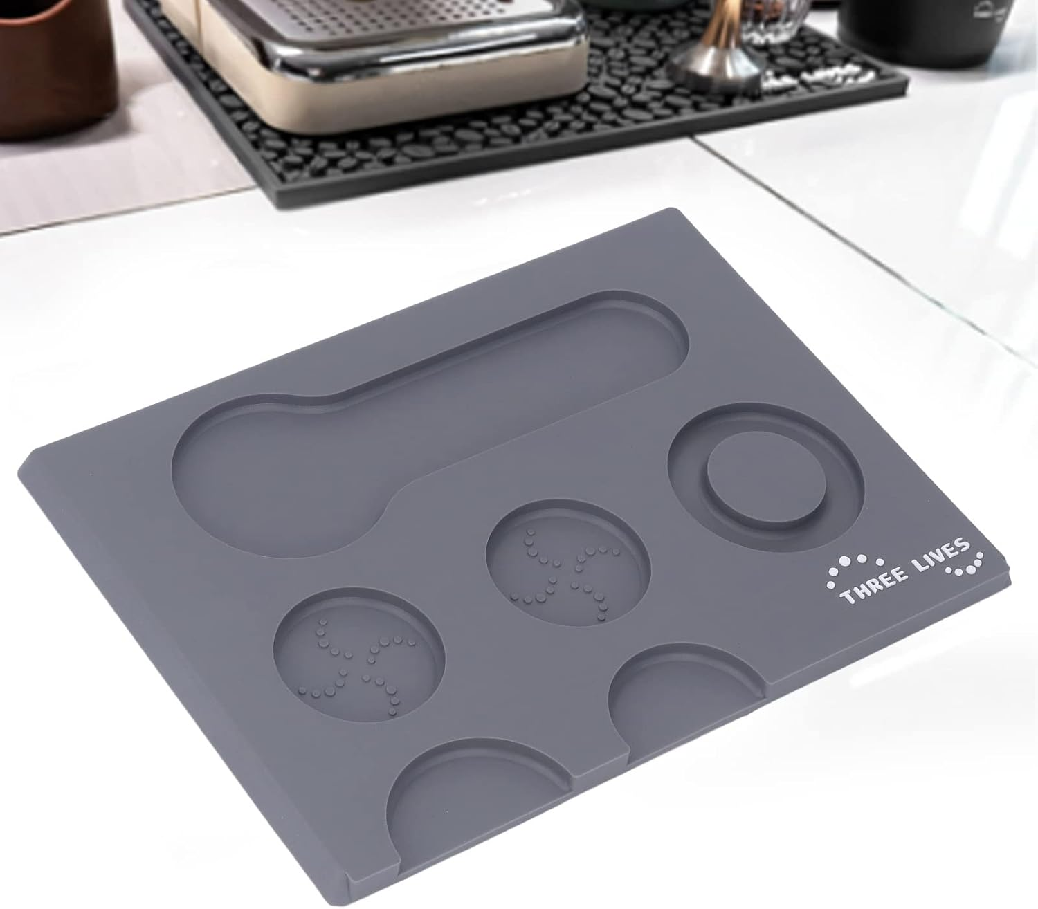 LOCADENCE Espresso Tamping Mat, 8.7 X 11.8In Multifunctional Non Slip PVC Coffee Tamper Mat, Portable Tamping Pad for Milk Tea Shops, Homes, Offices image number 5