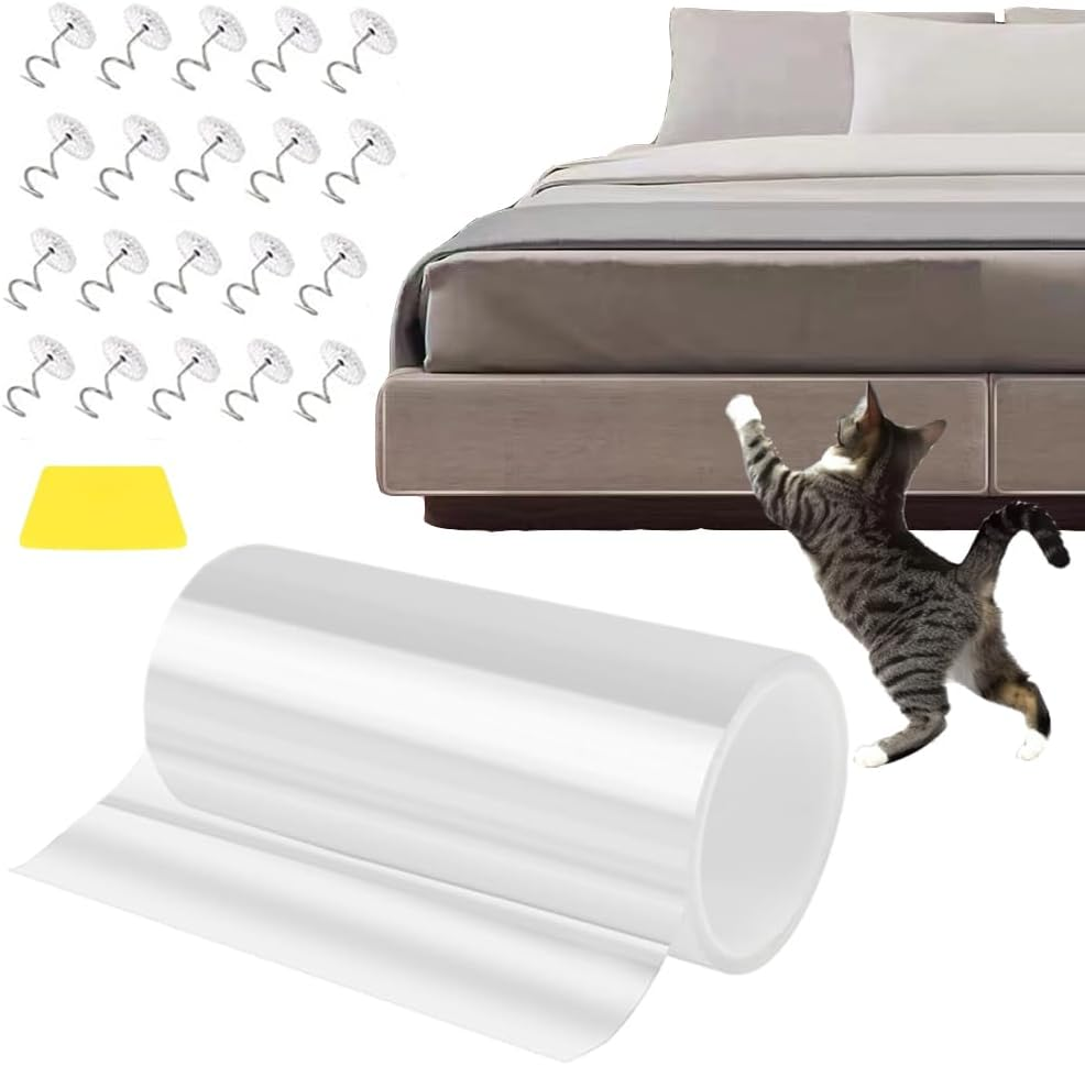 Scratch Protection Sofa Cat Tape, Cat Scratch Protection, Anti-Scratch Film Self-Adhesive Flexible Cut for Fit Couch Door Wall (20 X 500 Cm) image number 1