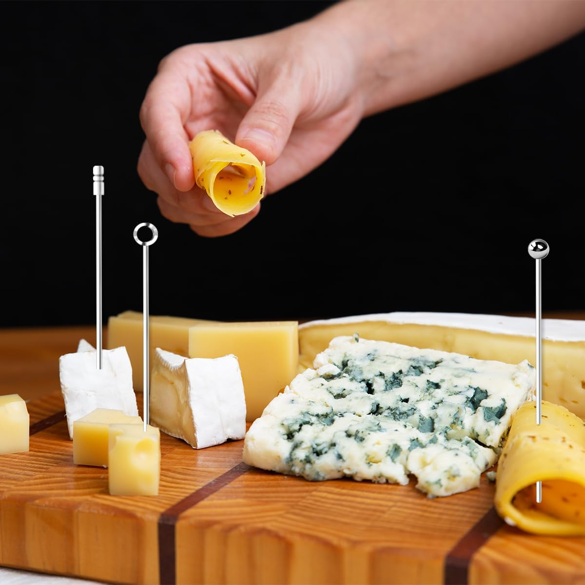 BEZANU Drink Sticks, 10 PCS Metal Cocktail Picks for Appetizers, Fruits, Snacks (11Cm/4.33In) image number 5