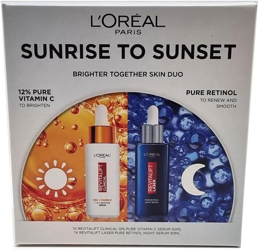 L'Oreal Paris Sunrise to Sunset 12% Pure Vitamin C and Pure Retinol Night Serum Skin Duo image number 2