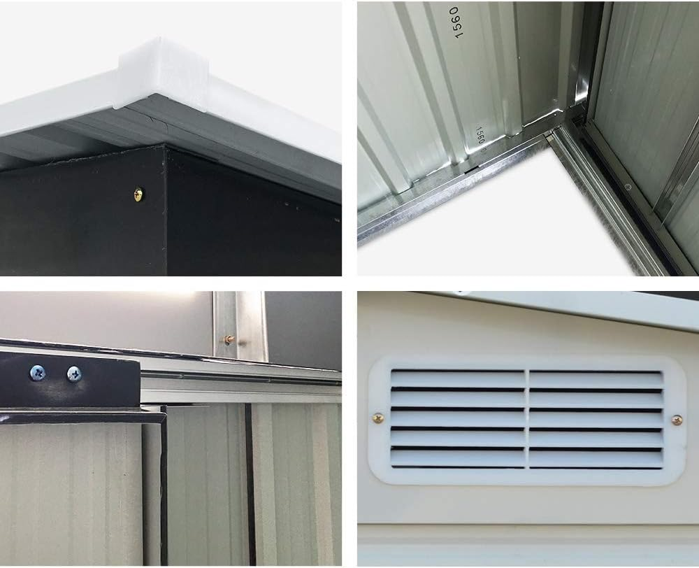 Giantz Garden Shed 2.58X2.07X1.78M Storage Box Workshop, Green House Greenhouse Outdoor Shelter Tool Shade, Dome Gable Roof Double Sliding Doors Galvanized Steel image number 7