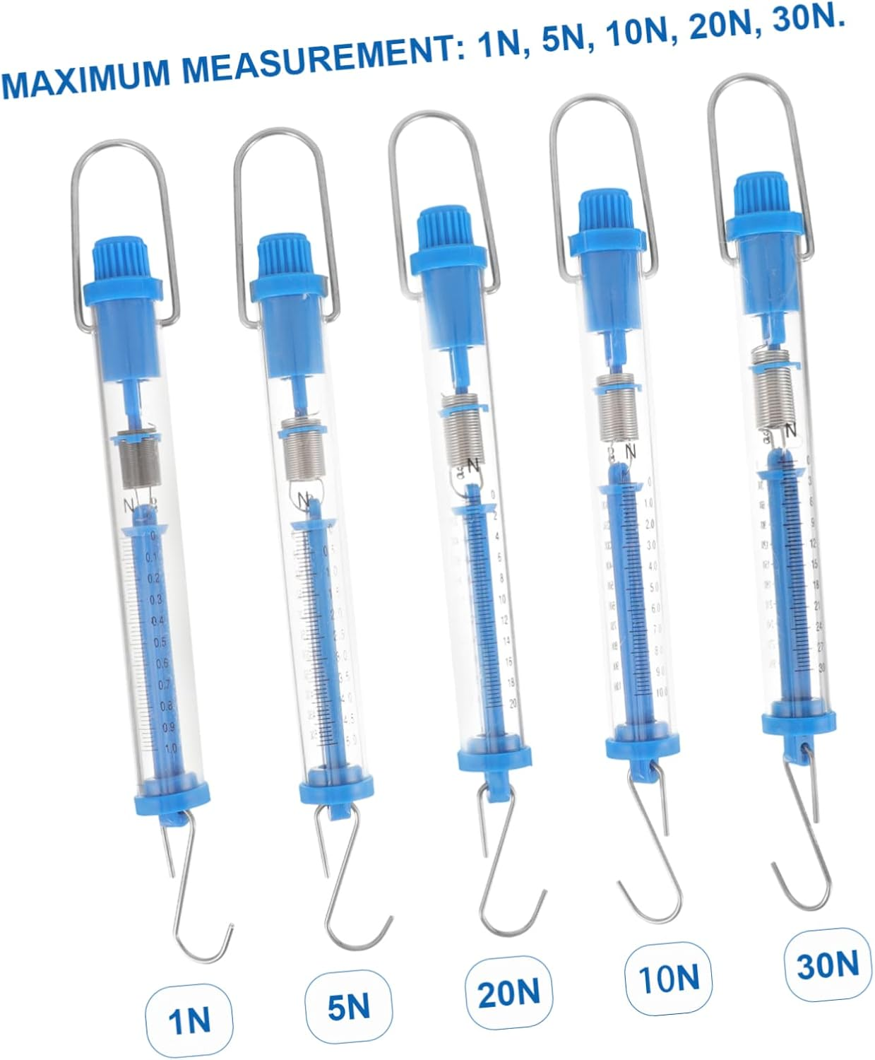 Anneome 5Pcs Newton Force Spring Scale Dual Scale Hanging Tube Spring Balance for Scientific Experiments Accurate Measurement Tools for Education and Lab Use image number 5
