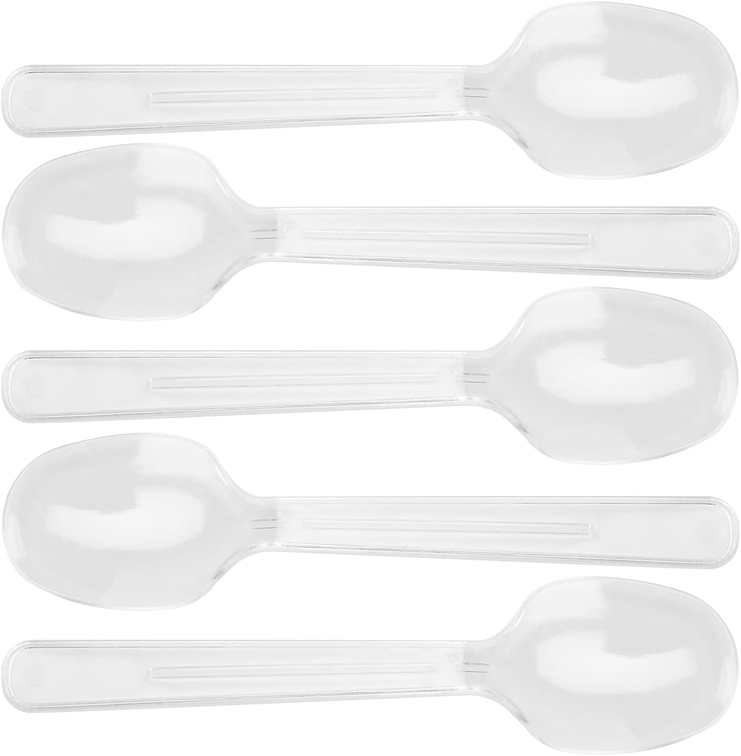 SINJEUN 400 PCS Mini Dessert Spoons, 10Cm Clear Plastic Lightweight Reusable Teaspoons for Party, New Year, Dessert House image number 1